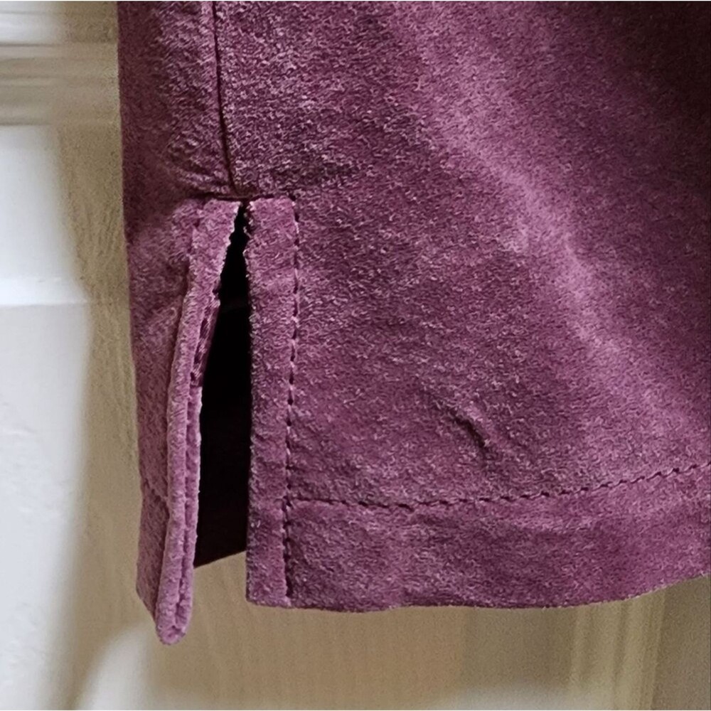 Jessica Holbrook Purple Suede Leather Button Jacket Blazer Women S Lined Pockets - Picture 5 of 8